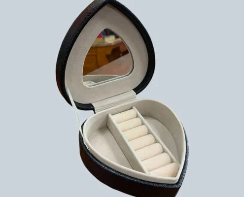 Custom Portable Travel Jewelry Packaging Box With Mirror-3