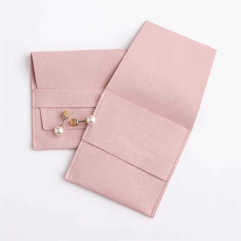 1pc Deluxe Butterfly Knot Jewelry Gift Packaging Bag With String & Divider,  Perfect For Bracelet & Necklace Packaging. Envelope Style, Made Of  Ultra-fine Fiber, Pink