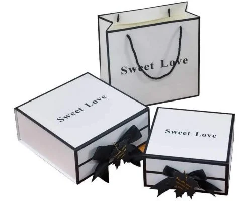 Cube Rectangle Square Gift Box with Ribbon Bowtie-1