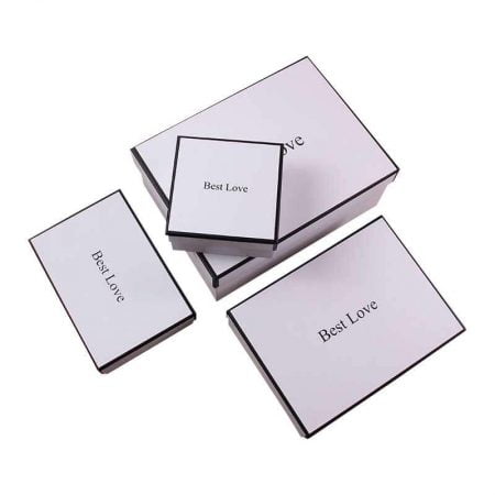 Custom Empty Plain White Gift Boxes with Lid-4
