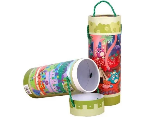 Custom Paper Tube Printed Round Card Puzzle Box-3