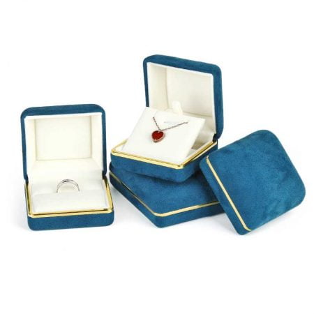 Dome Top Suede Leather Jewelry Boxes-3