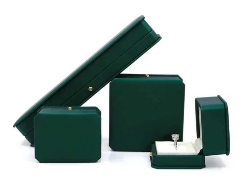 New Style Dark Green Leather Jewelry boxes-1