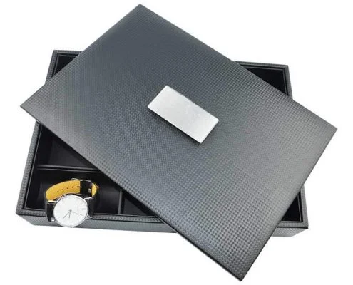 Leather Jewelry Collection Organizer Tray With Lid-11