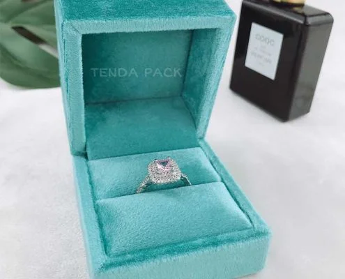 Aqua Green Velvet RIng Boxes-5