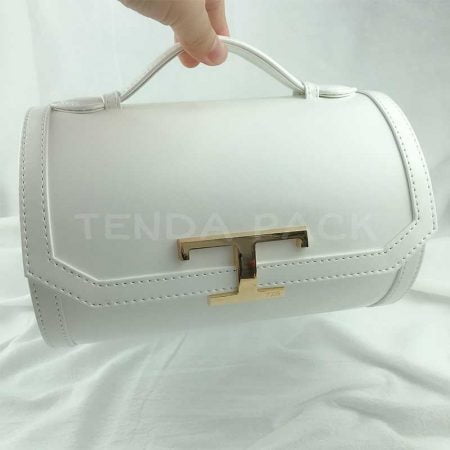 Cylindrical Shape Portable Leather Drawers Storage Box-3