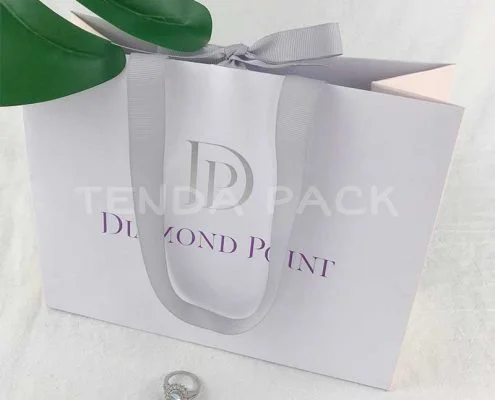 Jewelry Paper Gift Bags With Ribbon Handle-6