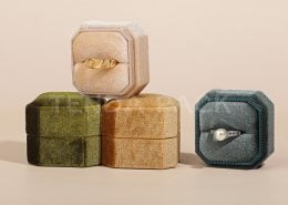 Sunny Square Octagon Velvet Ring Boxes-1