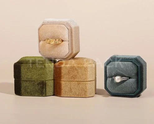 Sunny Square Octagon Velvet Ring Boxes-1