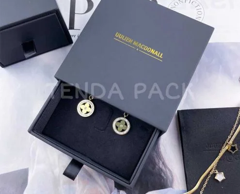 Classic Black Jewelry Box Drawer Gift Box-3