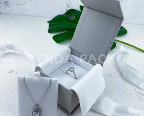 Jewelry Box With Two Inserts Ring Pendant Ribbon Box-1